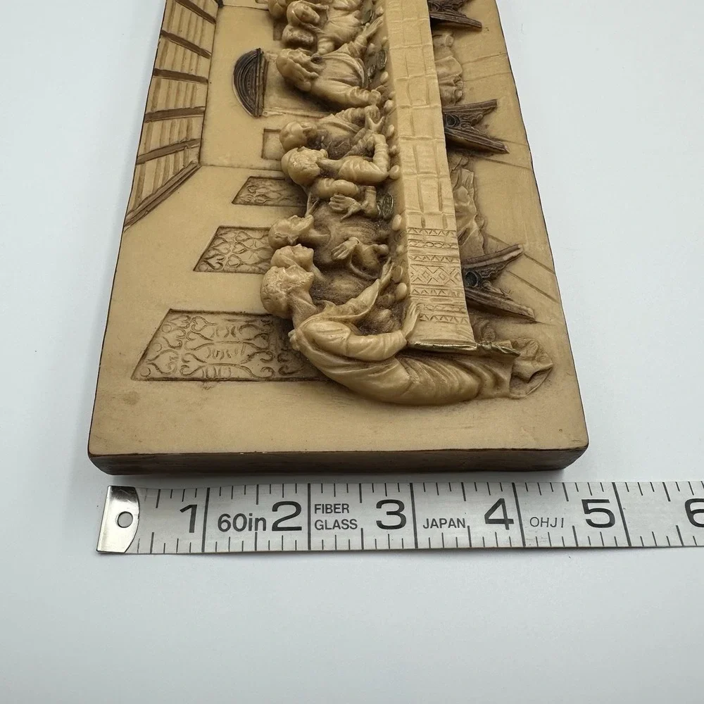 Vintage THE LAST SUPPER Hanging 3D‎ Wall Plaque Resin Raised Relief